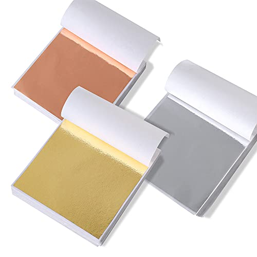 DECONICER 300pcs Imitaion Gold Leaf Sheets for Resin.3 Multi-Color