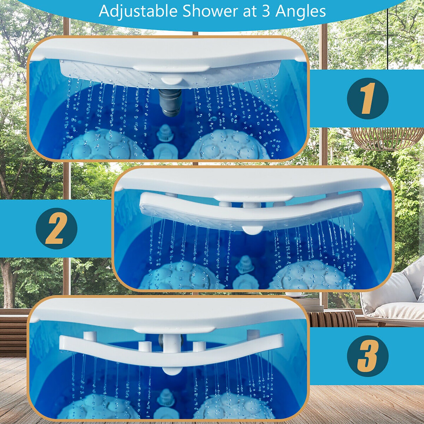 Costway Portable Foot Spa Bath Motorized Massager Electric Feet Salon Tub with Shower Blue&#x26;White/Blue/Coffee/Grey/Black
