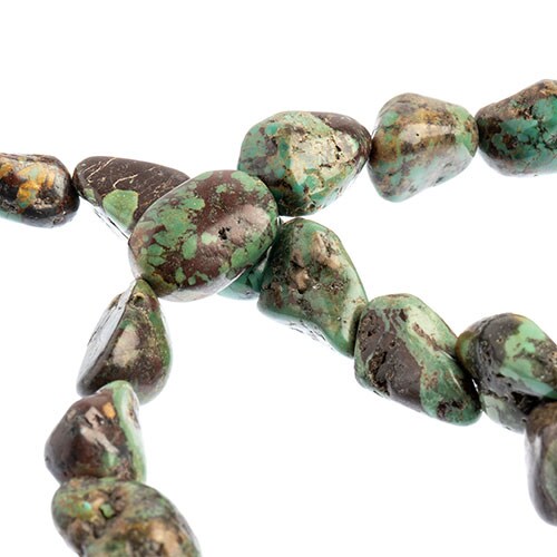 Earth&#x27;s Jewel Semi-Precious 9-12mm Turquoise Natural 16&#x22; Nugget Strung Bead