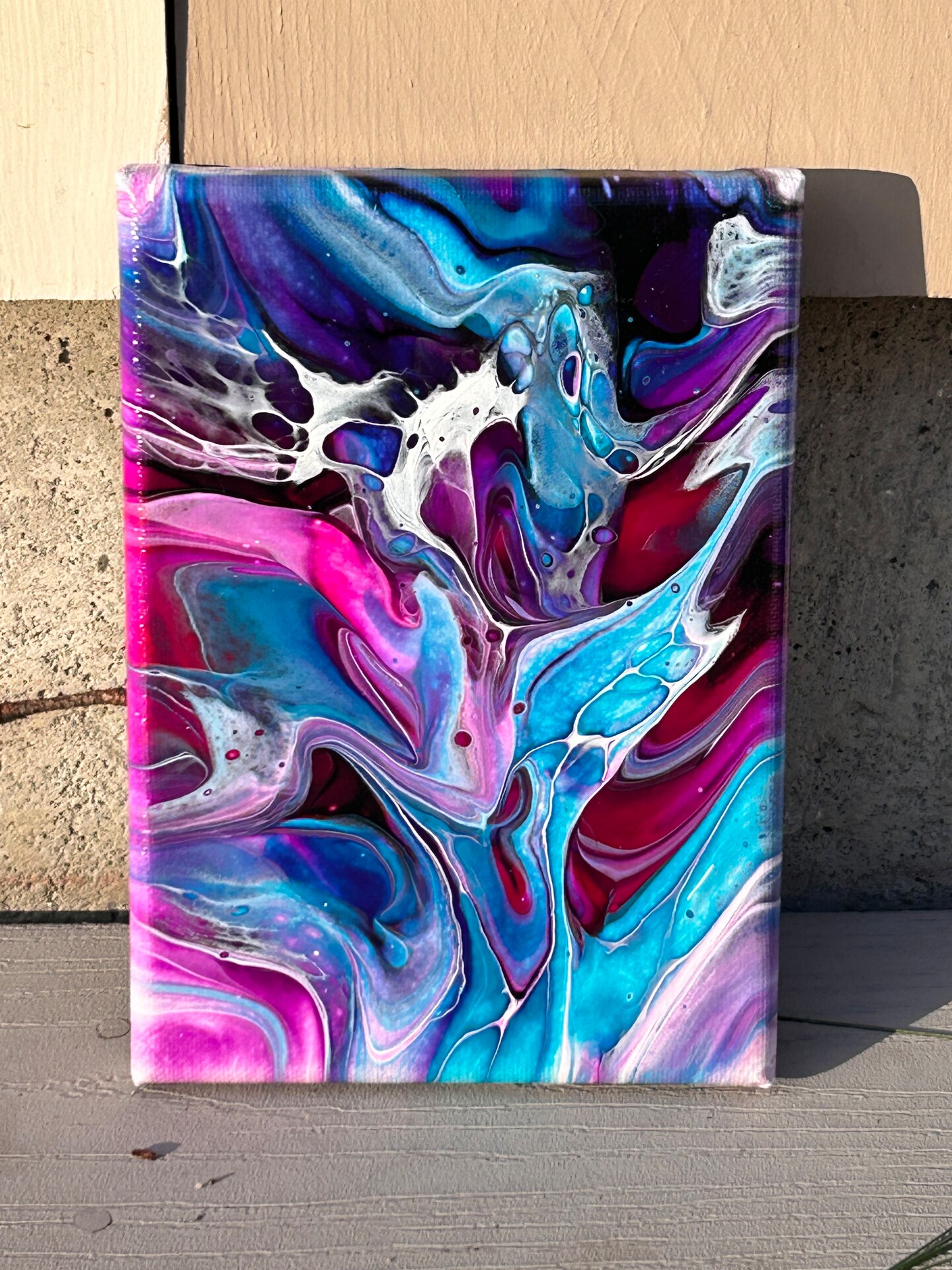 Beautiful colored original fluid art 2024 painting