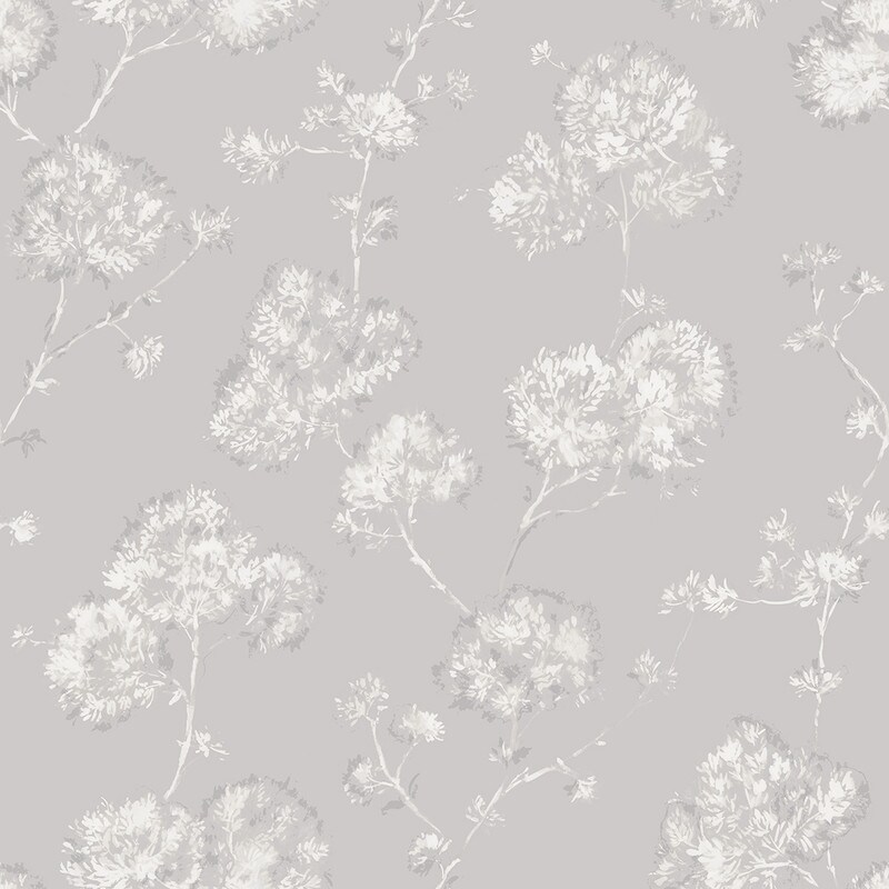 Tempaper Sun-Bleached Floral Peel and Stick Wallpaper Powder Grey/White