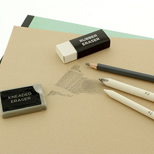US Art Supply 20 Piece Professional Artist Sketch Set in Hard Storage Case  - Sketch & Charcoal Pencils, Pastel, Stumps, Eraser, Sharpeners - Bonus