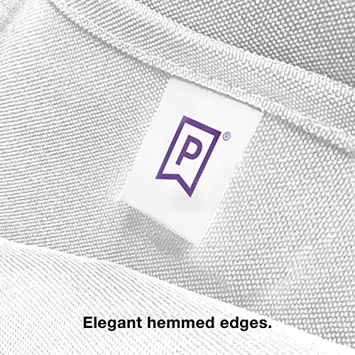 72 x 30 Inch White Fitted Table Cloth for 6 Foot Rectangle Table - Heavy Duty Washable Fabric - for 6 Ft Buffet Table Holiday Party Dinner Wedding & Trade Show