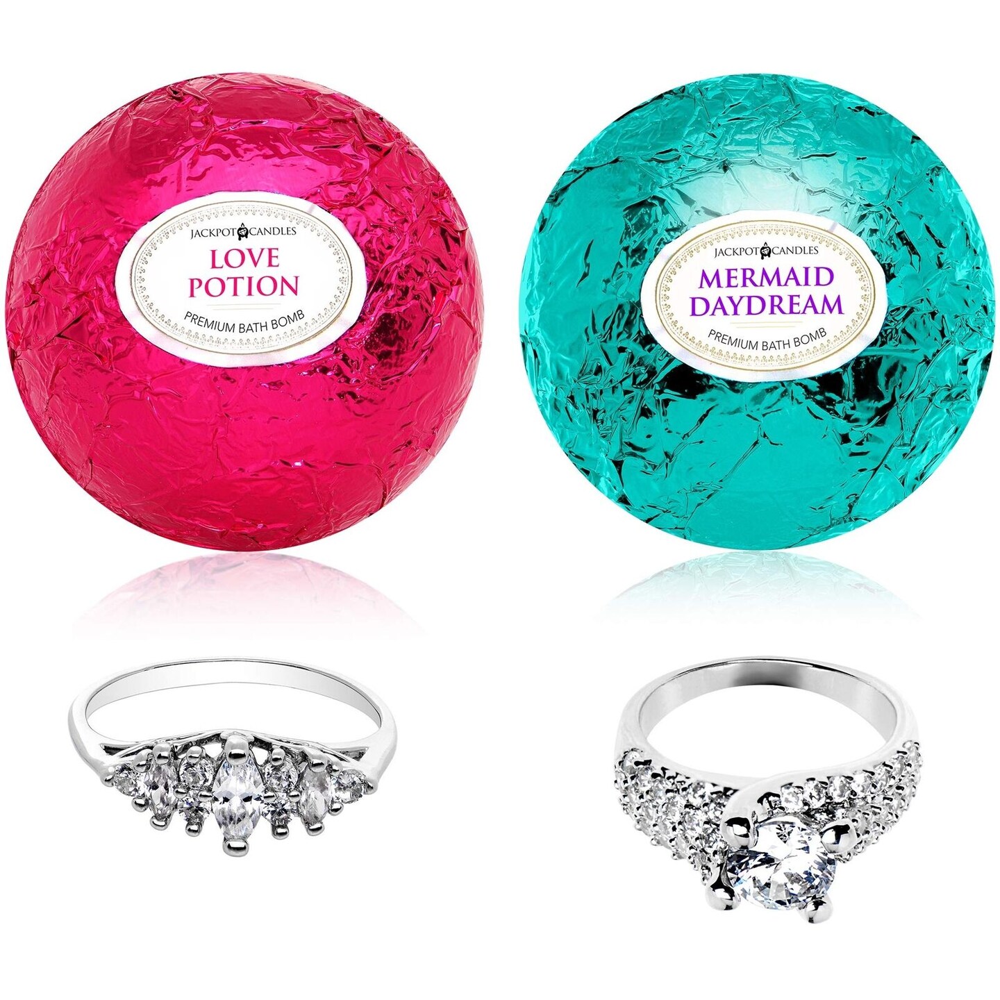 Mermaid Love Potion Bath Bombs with Ring Surprise Set of 2