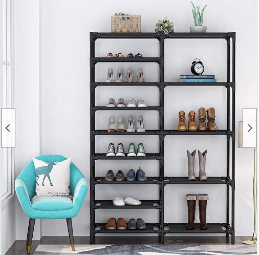 9-Tier Shoe Rack Shoe Shelf Organizer 24 Pairs Shoes Boots Storage Organizer