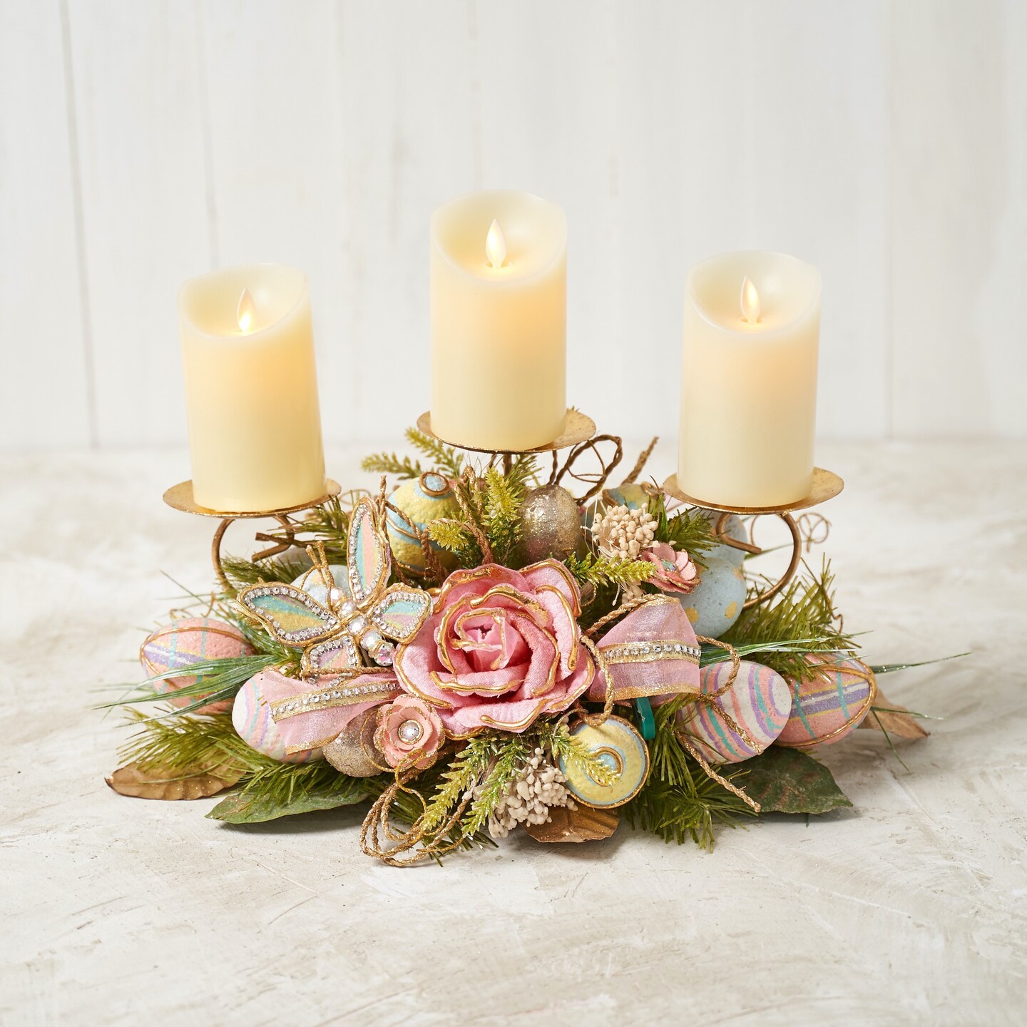 Easter Decorations - Easer Capiz Floral Candelabra / Candle Holder Handcrafted-Final sale / Non-returnable and Non-refundable