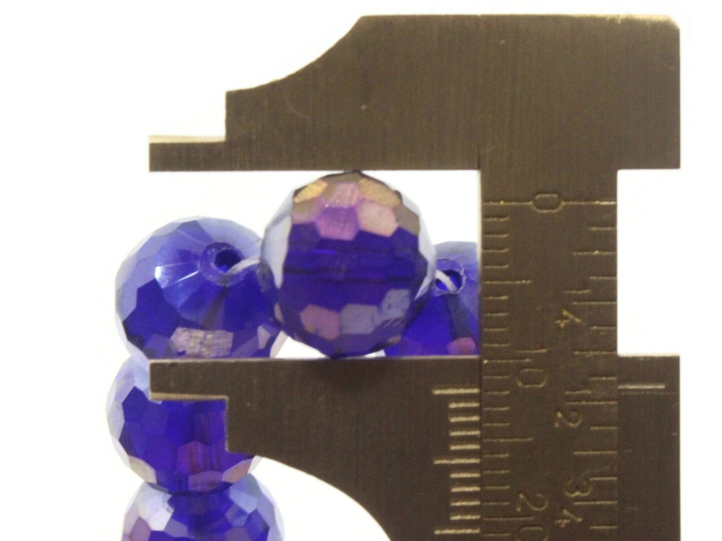 25 12mm Faceted Round Blue Glass Beads