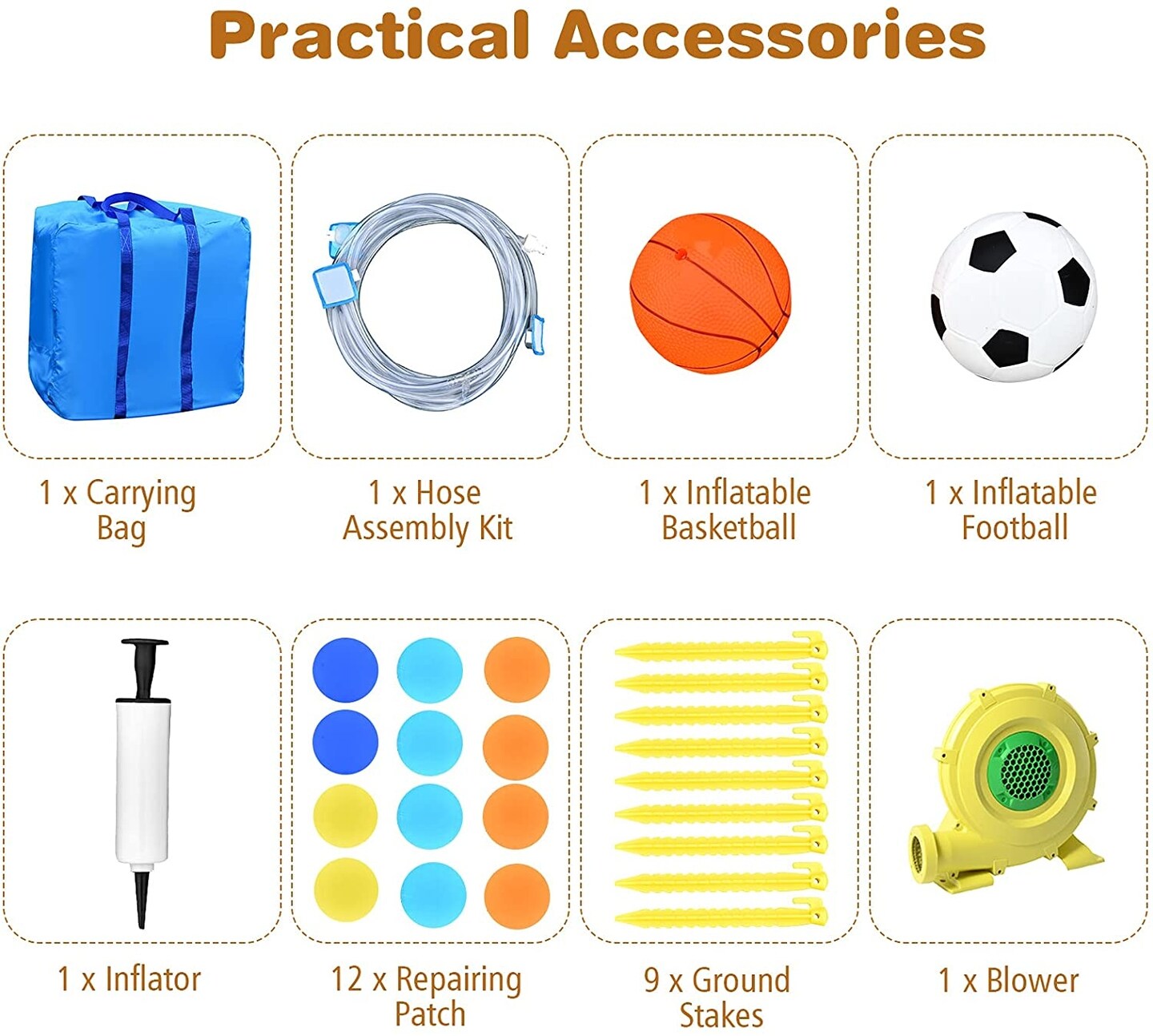 6-in-1 Inflatable Water Slides for Kids
