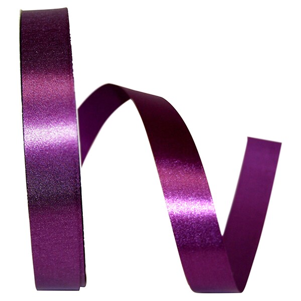 Florist Ribbons --- &#x215E; inch x 100 yards --- Satin / Acetate Supreme Cooler Ribbon -- Plum Color