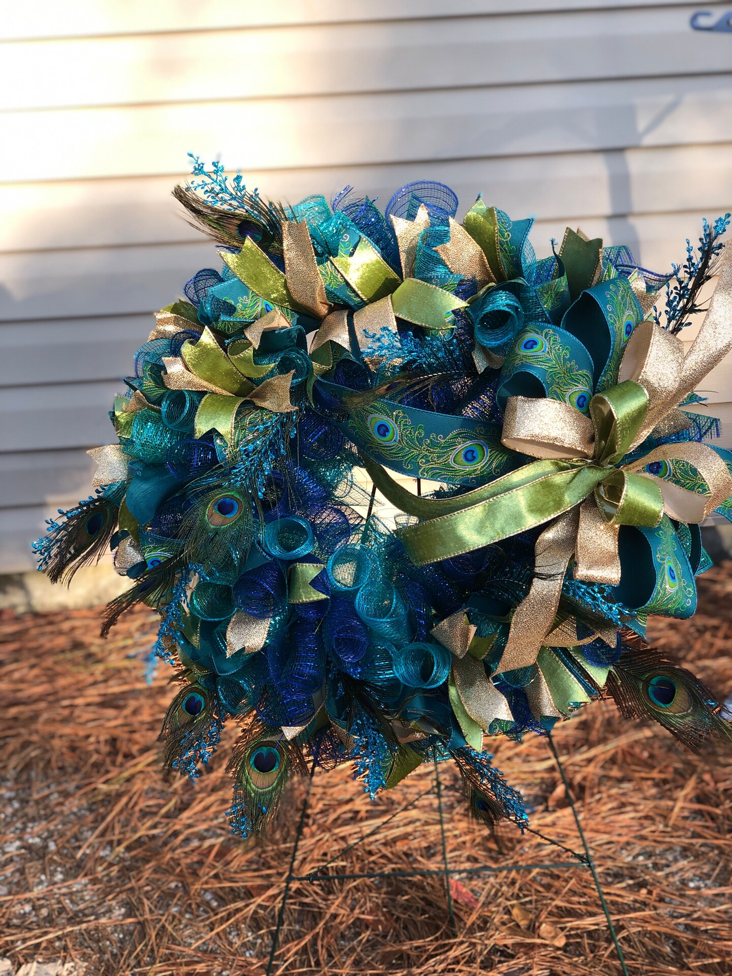 Peacock Wreath with Gold Om product 2
