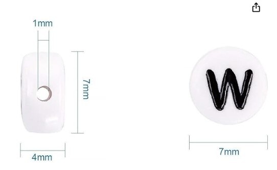 1450pcs White Alphabet Beads, Star Beads, and Heart Beads 7x4mm