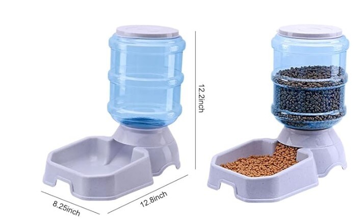 Premium Quality Self-Dispensing Pet Feeder and Water Dispenser 1 Gallon Large Capacity Gravity Pet Feeder, 3.8 Litres Capacity Pet Waterer