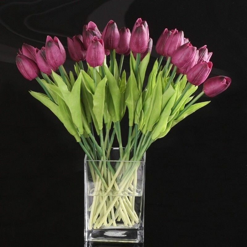 10 Pcs Real Touch Artificial Tulips for Wedding and Home Decor