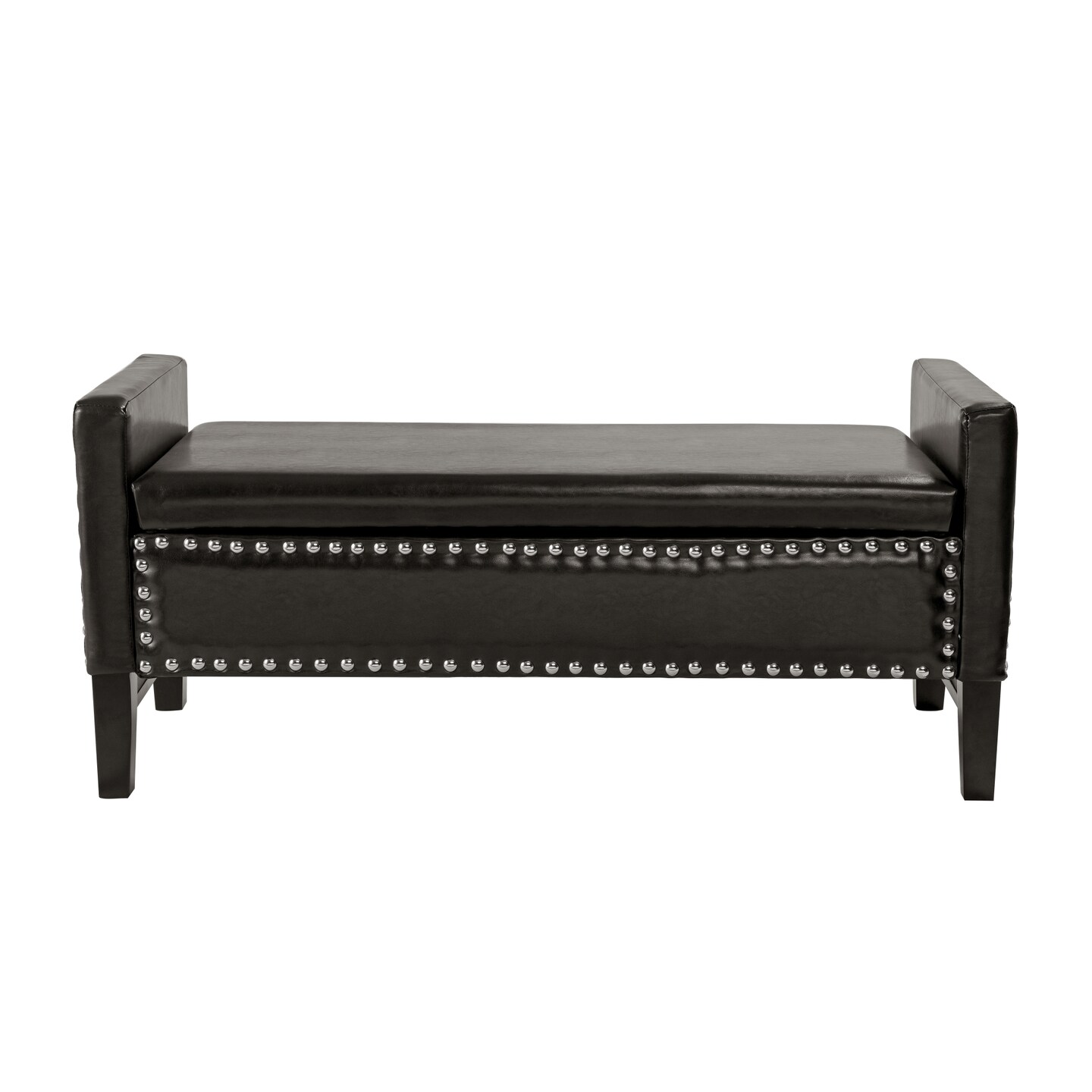 Emmaline PU Leather/Linen/Velvet Button Tufted Nailhead Trim Storage Bench