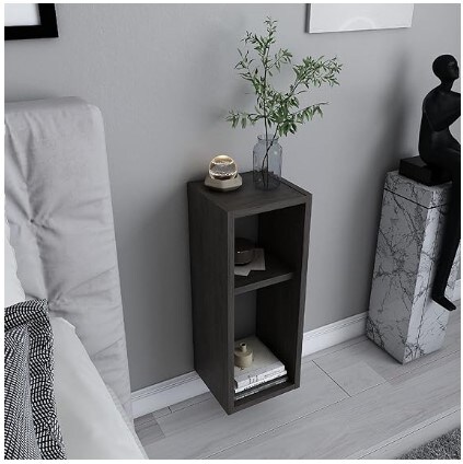 Sault Floating Nightstand (Dark Oak), Wall-Mounted Nightstand, Bedside Table, Small and Narrow Night Stand