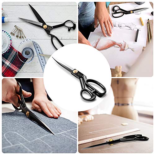 Homlynn Sewing Scissors 10 inch Fabric Dressmaking Scissors Upholstery Office Shears for Tailors Dressmakers Best for Cutting Fabric Leather Paper Raw