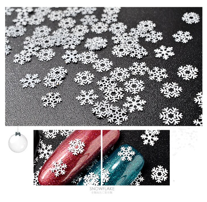 Kitcheniva Christmas Matte White Snowflakes Nail Art Stickers Decals Transfers