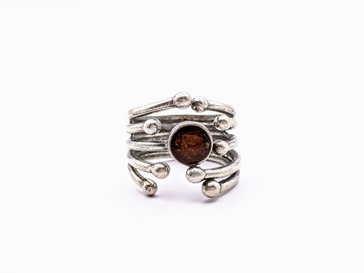 Silver Plated with Polymer Clay Inlay Statement Ring | MakerPlace by ...