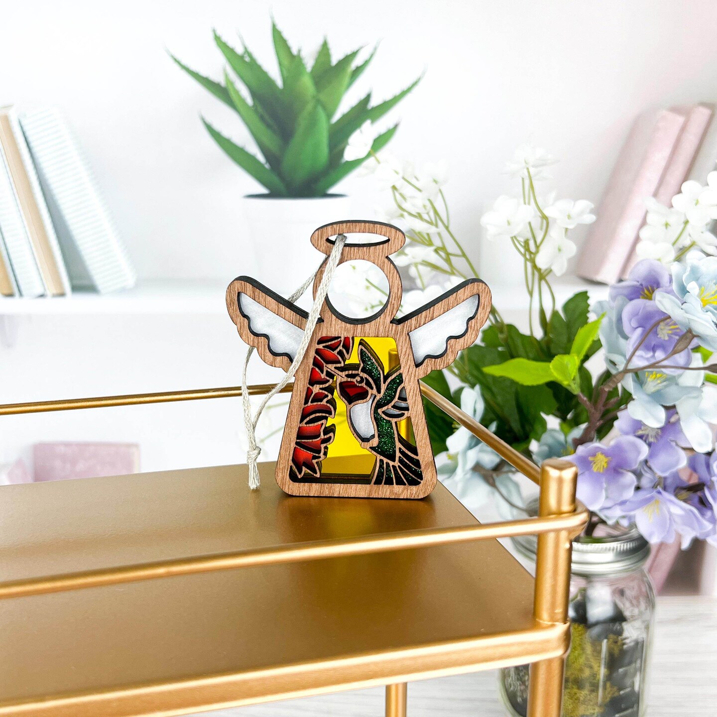 3.5&#x22; (H) Ruby-Throated Hummingbird Ornament - Handcrafted in Texas - Mother&#x27;s Angels&#xAE; Figurine - Mother&#x27;s Day Gifts