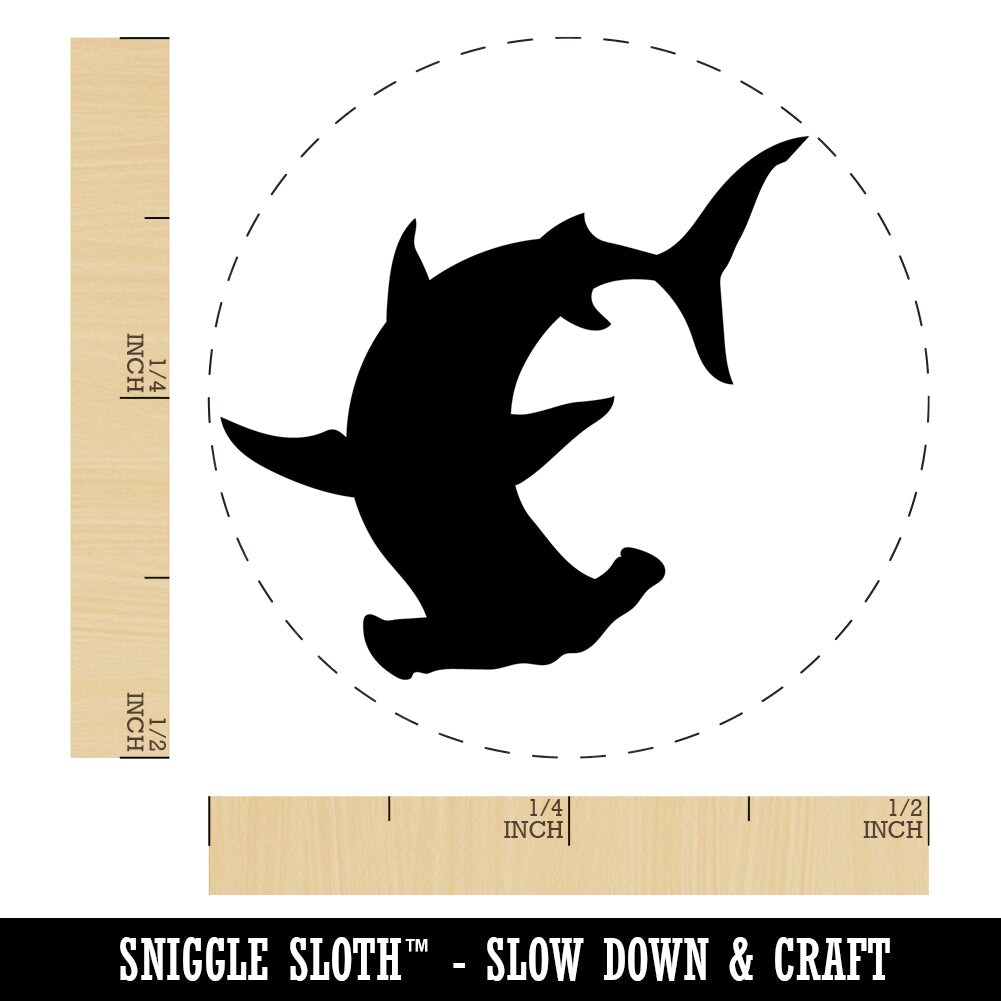 Hammerhead Shark Silhouette Self-Inking Rubber Stamp Ink Stamper for Stamping Crafting Planners