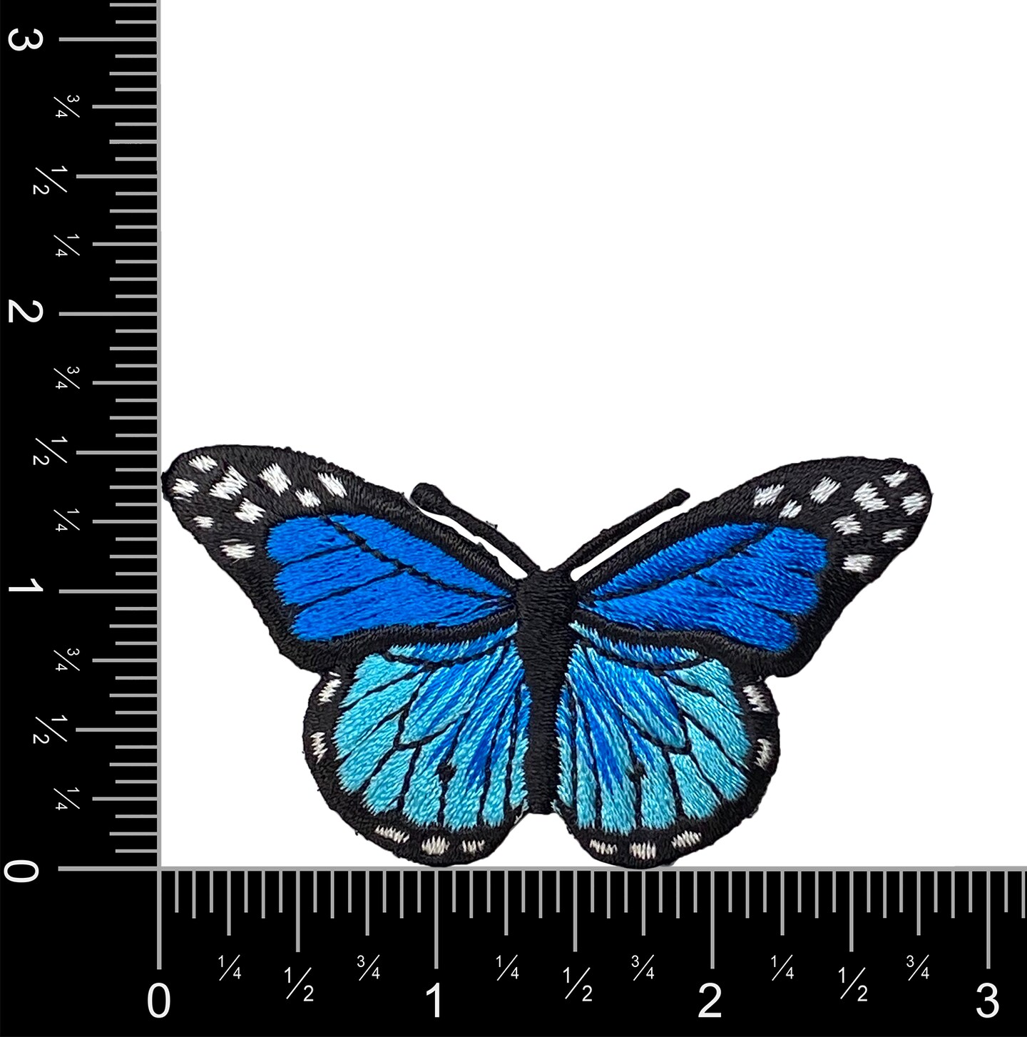 Blue Butterfly, Embroidered, Iron on Patch