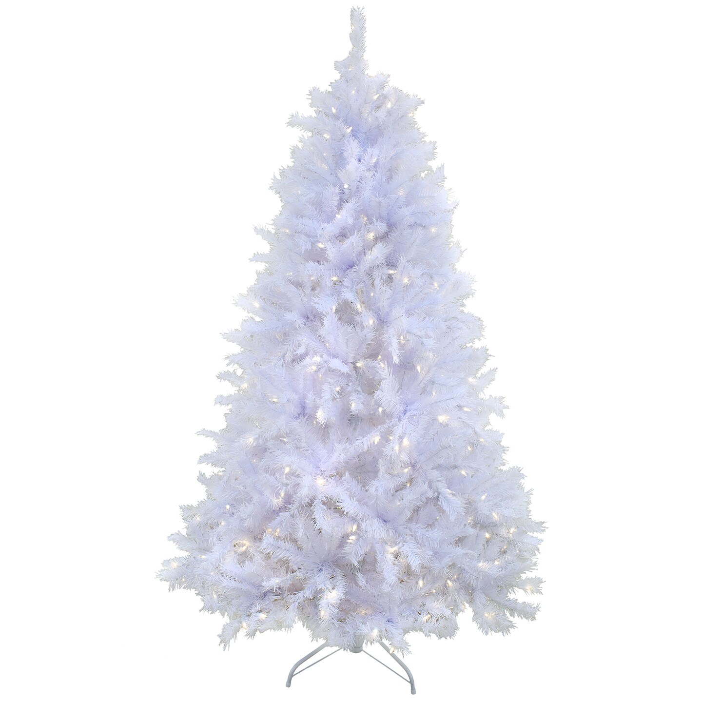 7 1/2&#x27; Millville White Hinged Tree with Warm White LED Lights + PowerConnect&#x2122;