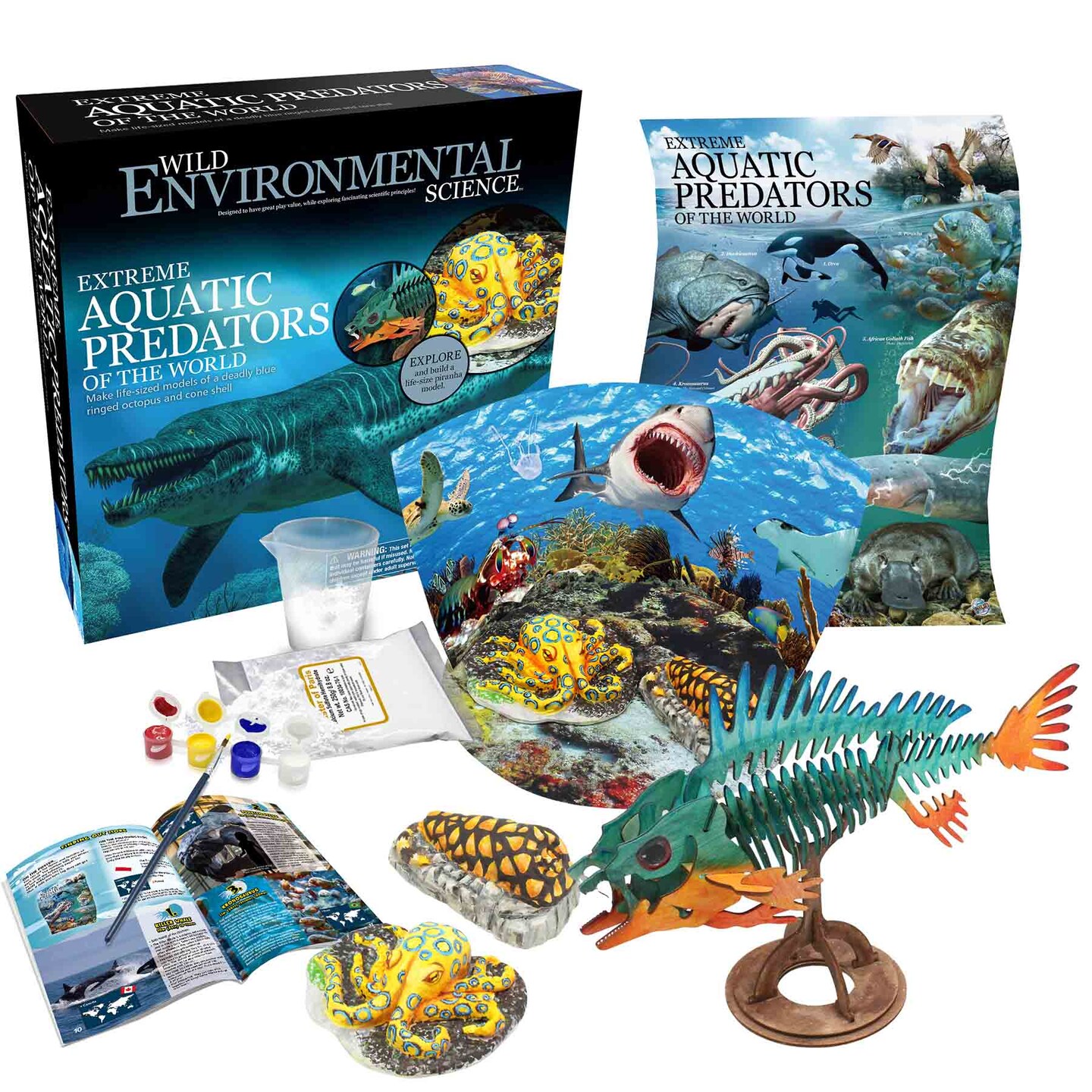 Extreme Aquatic Predators of the World - Ages 6+ - Create and Customize Models and Dioramas - Study Extreme Ocean Animals