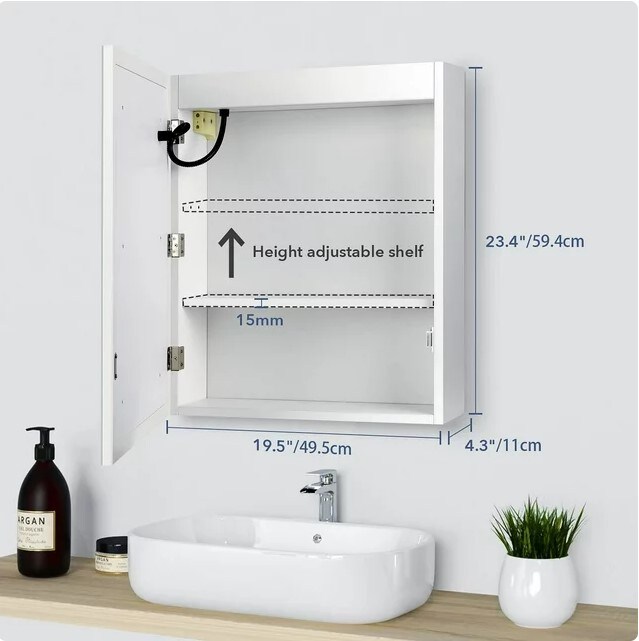 Bathroom Medicine Cabinet with Defogger and LED Lighting