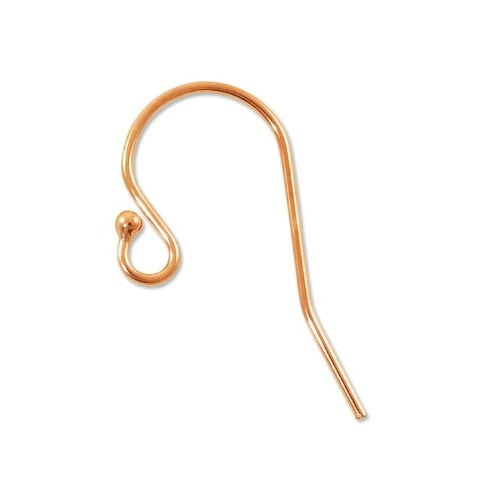 JewelrySupply Rose Gold Filled Earring Wires with Ball End (1 Pair of Earrings)