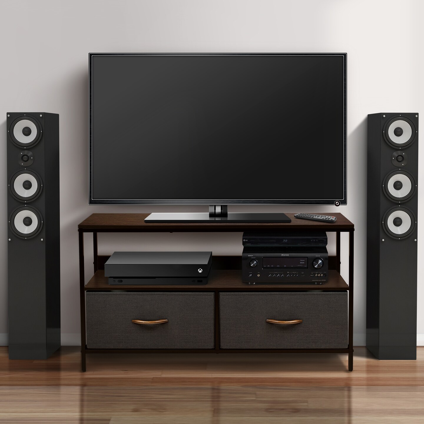 Sorbus TV Stand Dresser with 2 Drawers - Television Riser Chest with Storage - Bedroom, Living Room, Closet, &#x26; Dorm Furniture