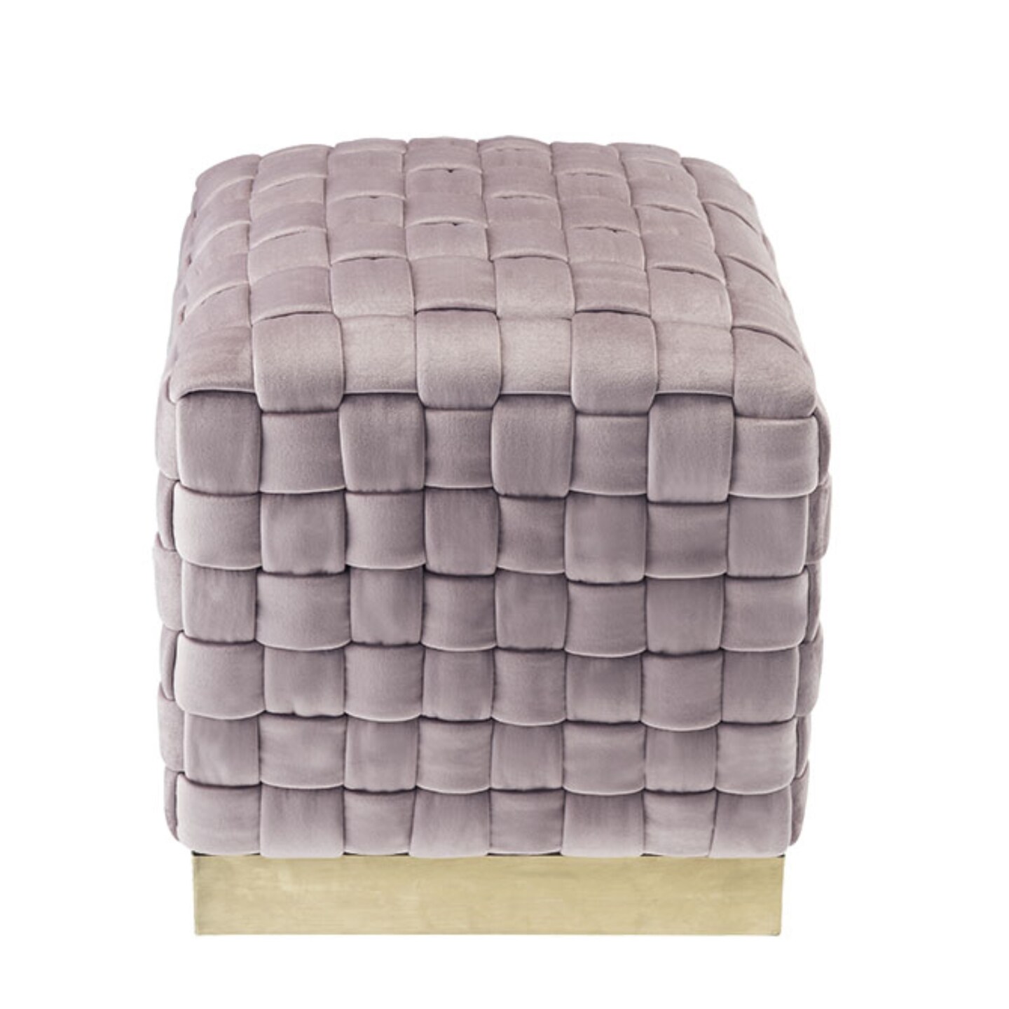 Diamond Velvet Woven Cube Ottoman (1 Piece)