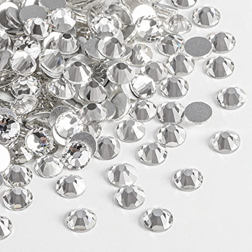 Beadsland 1440 Pieces Flat Back Crystal Rhinestones Round Gems