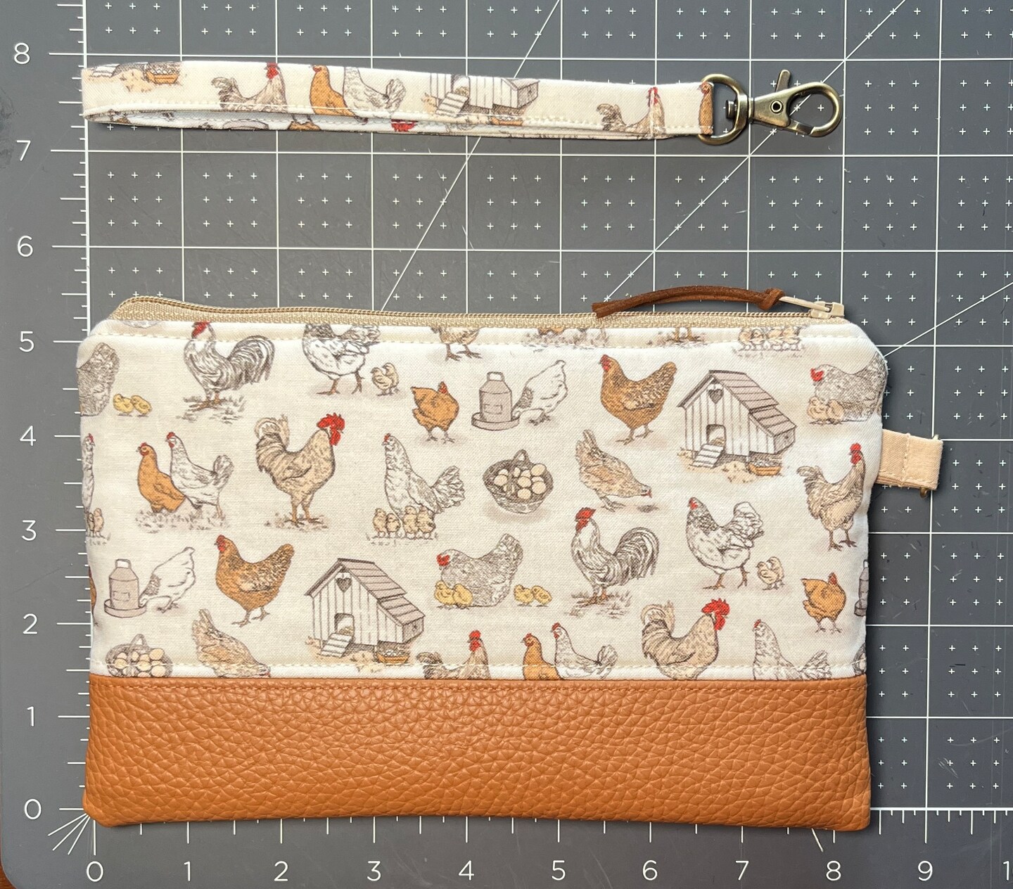 Wristlet wallet wristlet purse wristlet phone wallet wristlet clutch faux leather Chickens product 6