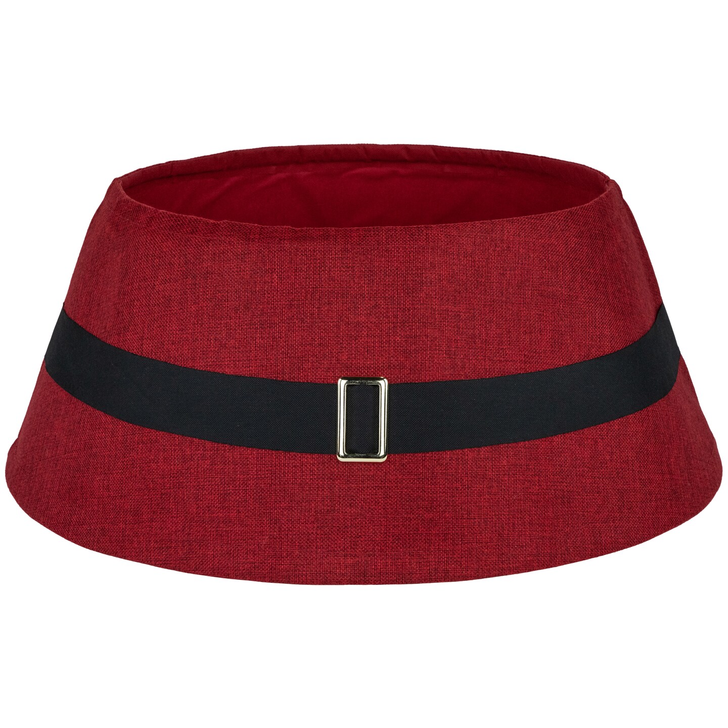 Northlight 26.75&#x22; Red Santa&#x27;s Belt Round Christmas Tree Collar