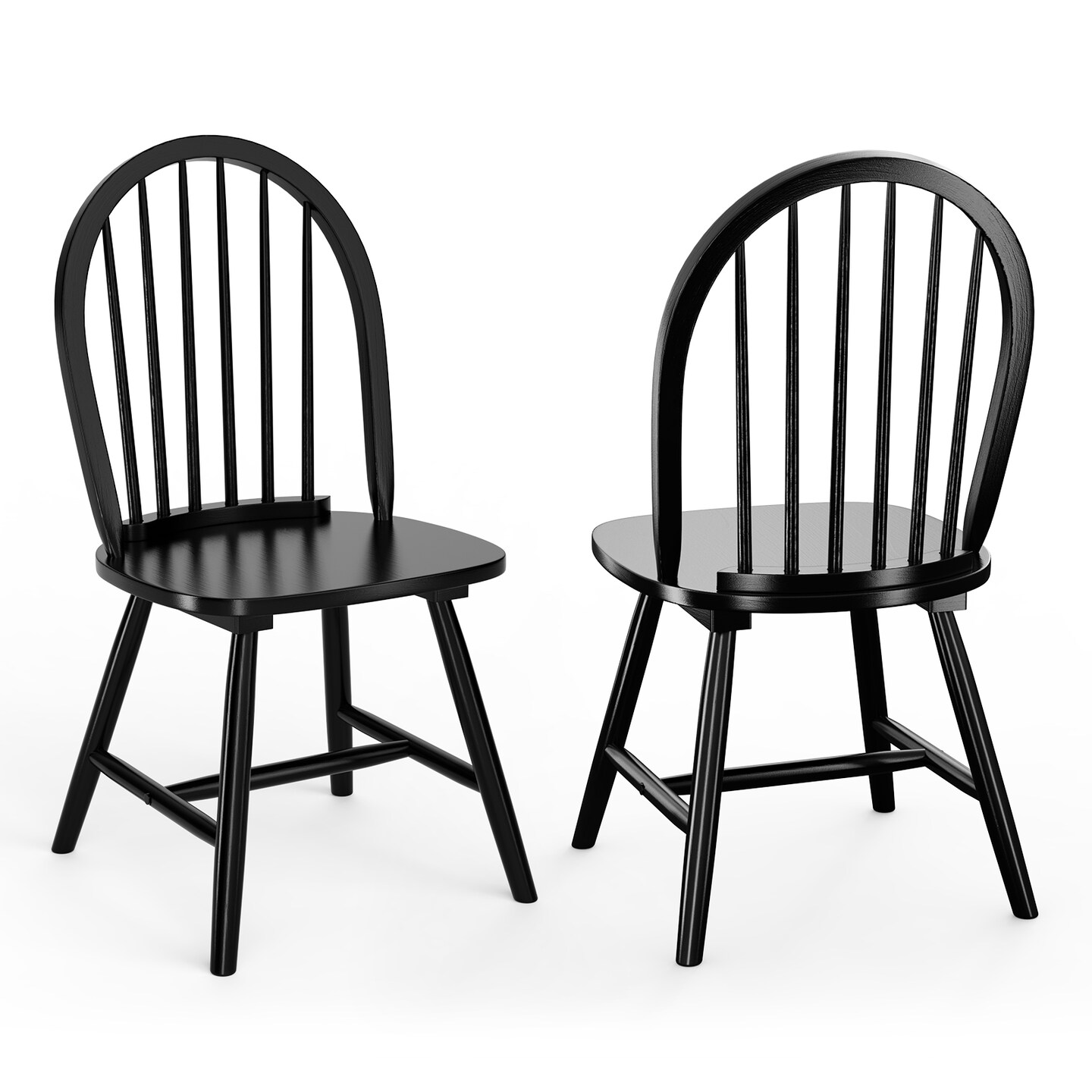 Set of 2 Vintage Windsor Wood Chair with Spindle Back for Dining Room