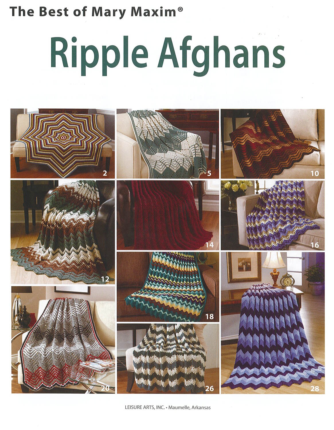 Leisure Arts Mary Maxim Ripple Afghans Crochet Book