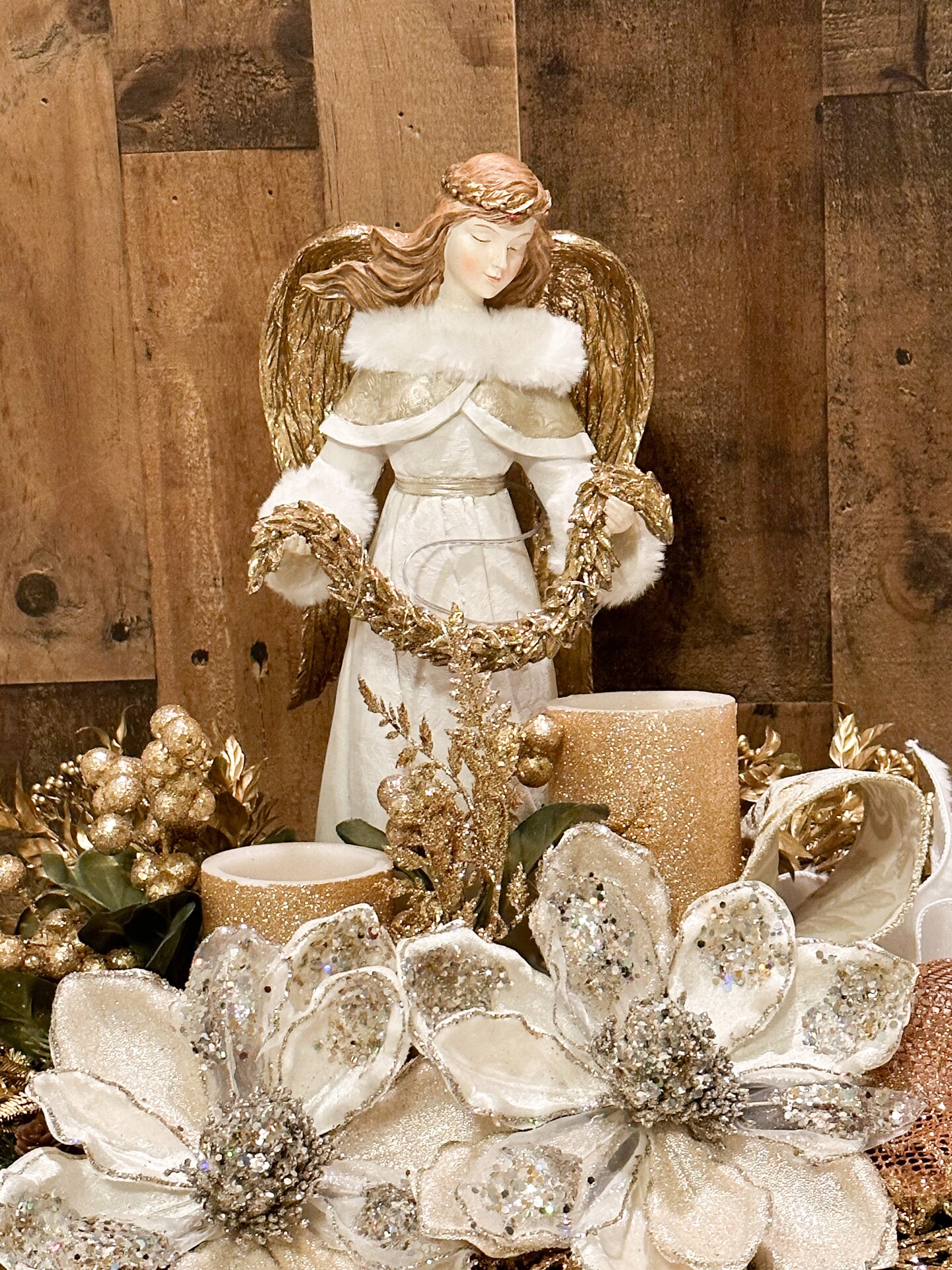 Christmas centerpiece, Christmas table decor, Christmas angel table decor, holiday floral arrangement, Christmas gift, holiday decor, angel product 5