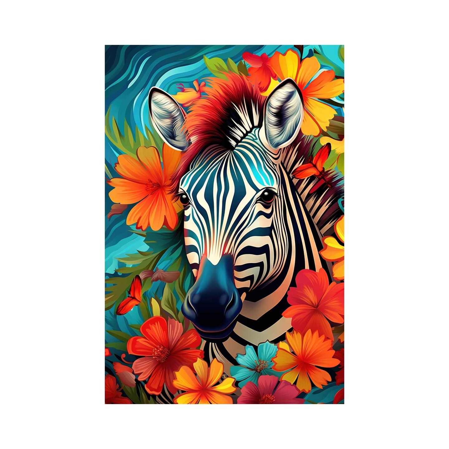 Zebra Poster, Animal Print, Office Poster, Home Decor S1 MakerPlace