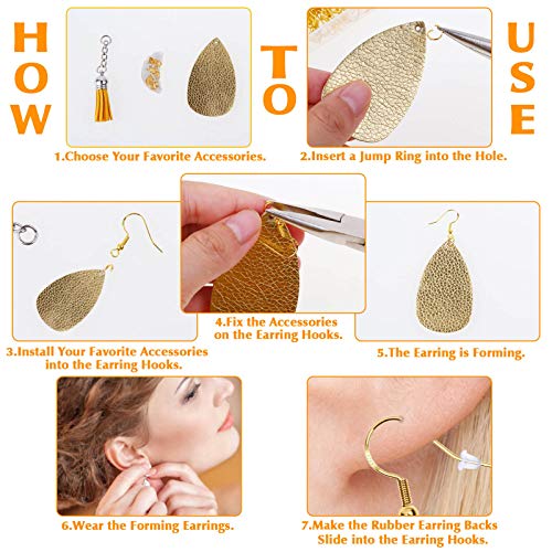 600 Pieces Hypoallergenic Earring Hooks, Earring Making Kit with Jump Rings and Clear Rubber Earring Backs for DIY Jewelry Making (Silver and Gold)