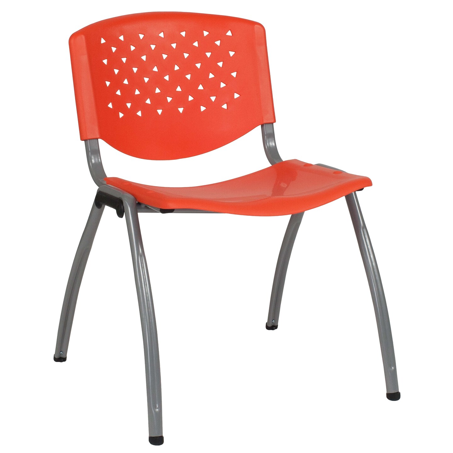 Emma and Oliver Home and Office Plastic Stack Chair with Perforated Back - Guest Chair