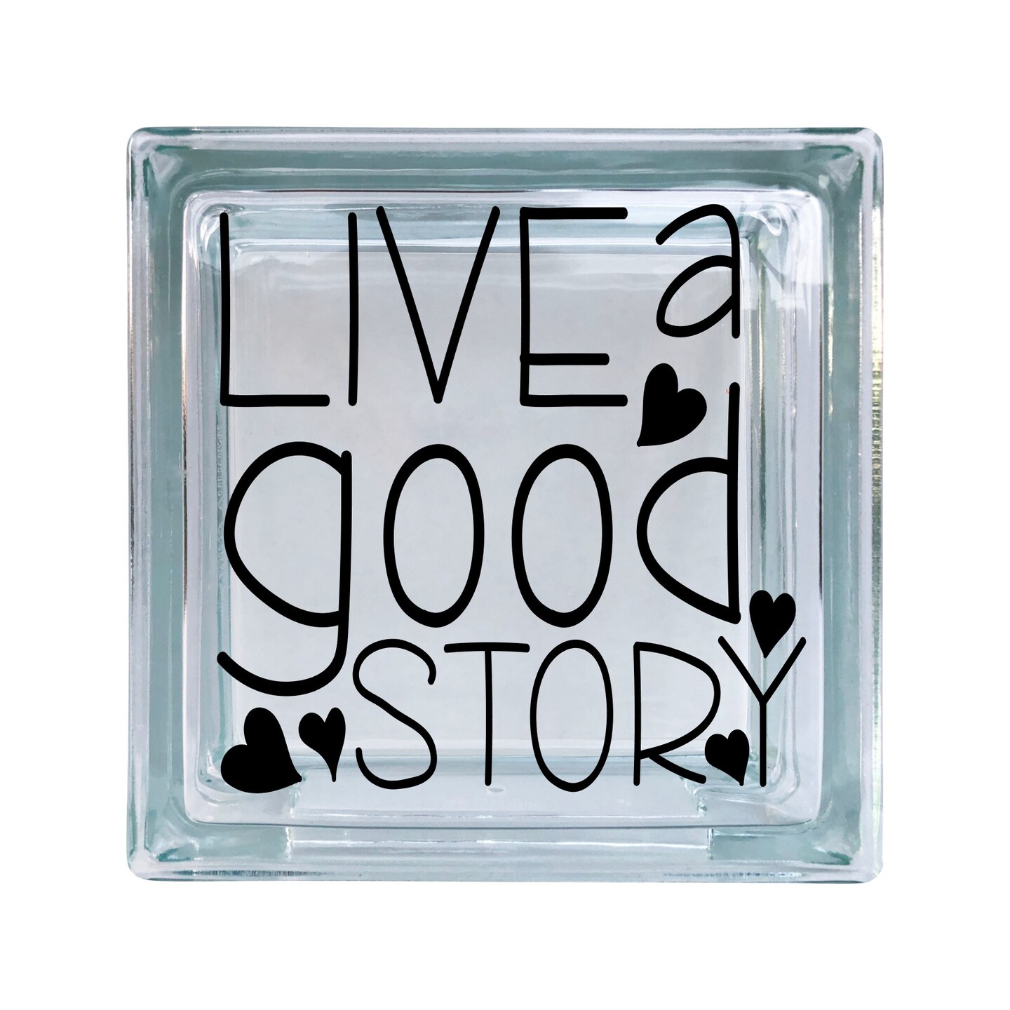 Live A Good Story Inspirational Vinyl Decal For Glass Blocks, Car