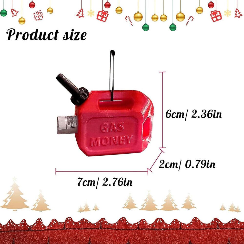 Christmas Gas Money Oil Can Xmas Tree Decoration