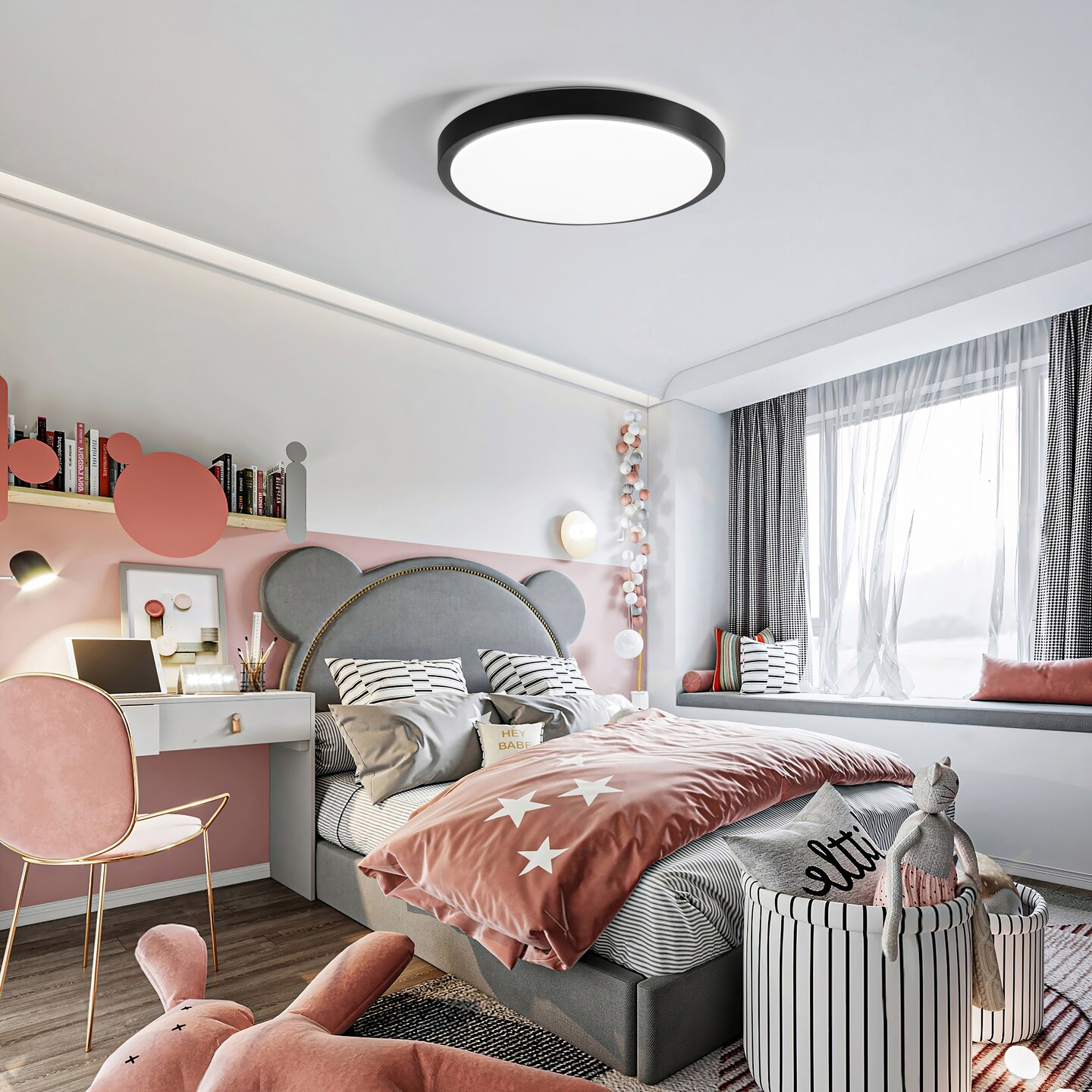 Round LED Ceiling Light Fixture Modern Flush Mount 36W 6500K Cool Daylight Energy Ideal for Office Kitchen Bedroom Living Room Bathroom Dining Room Hallway and Entryway