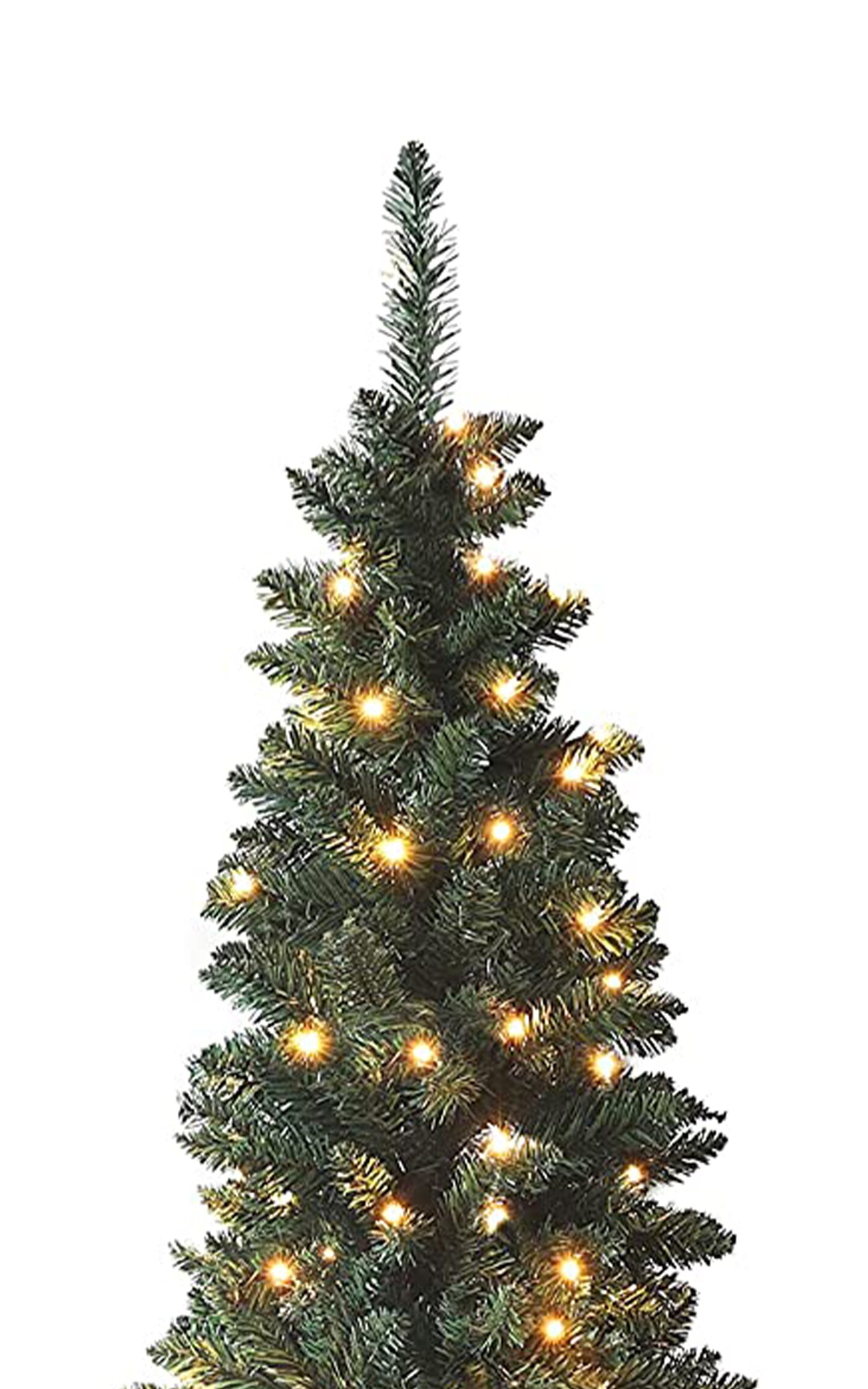 Slim Pencil Green Christmas Tree - Artificial Linden Spruce with Premium PVC Needles - Sturdy Metal Stand Included - Ideal for Compact Spaces - Effortless Assembly and Elegant Holiday D&#xE9;cor