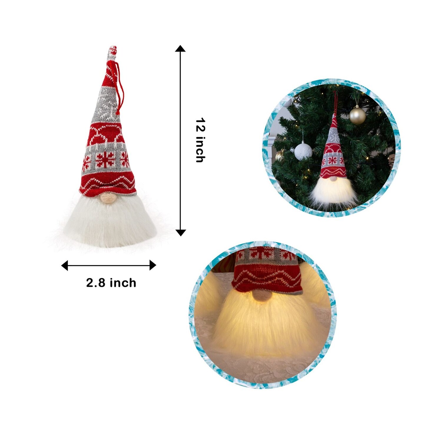 Mini Christmas Light-up Gnome Decoration