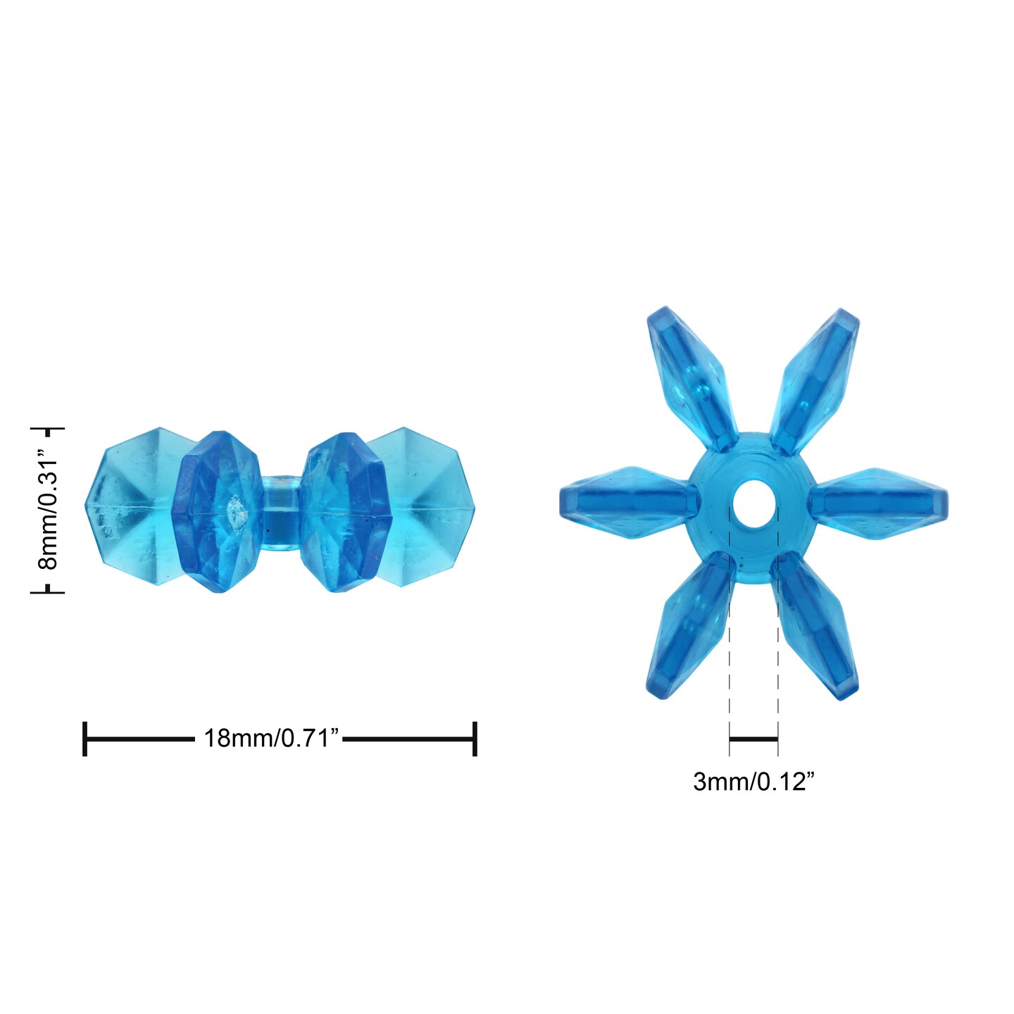 Essentials By Leisure Arts Snowflake Beads 200pc - 18mm Candy Mix Plastic Beads for Jewelry Making, Crafts, Ornaments, Kids Beading Projects, and DIY Decorations