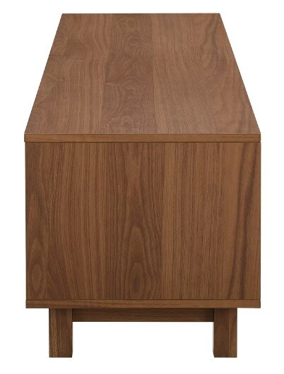 Mocha 2-Door Mid-Century Modern Reeded TV Stand for TVs up to 65&#x22;