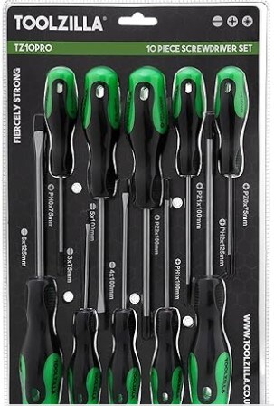 Screwdriver Set, Magnetic Screwdriver Tool Set for DIY Hand Tools, 10 Piece. Set of high-performance screwdrivers with a comfort grip, cross-head screwdriver heads, and flat heads.