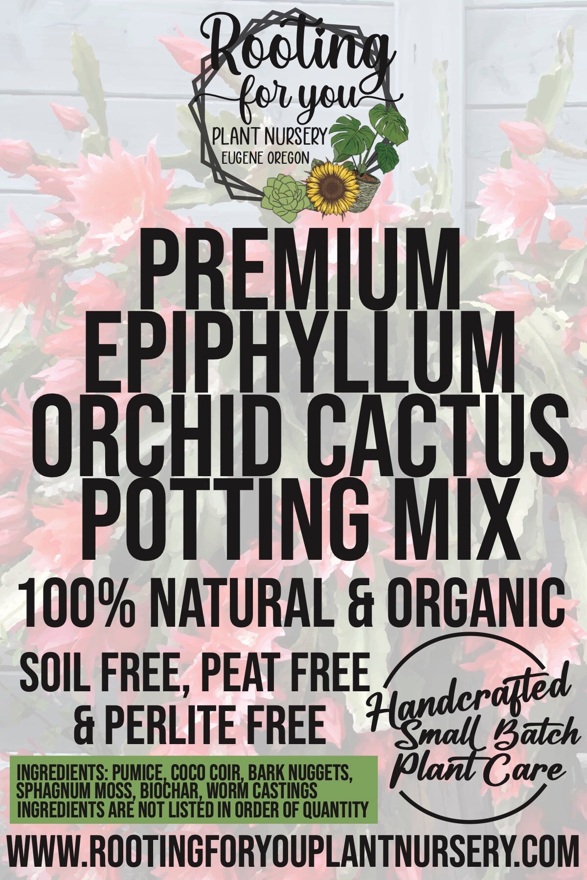 Orchid Plant Potting Soil Mix Peat Moss & Perlite, 4 cups, free shipping