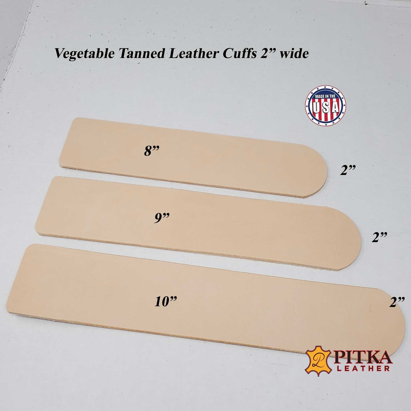 Leather Cuffs Blanks 2 Inch wide 4 Packs- Vegetable Tanned Leather Craft Blanks for DIY Projects